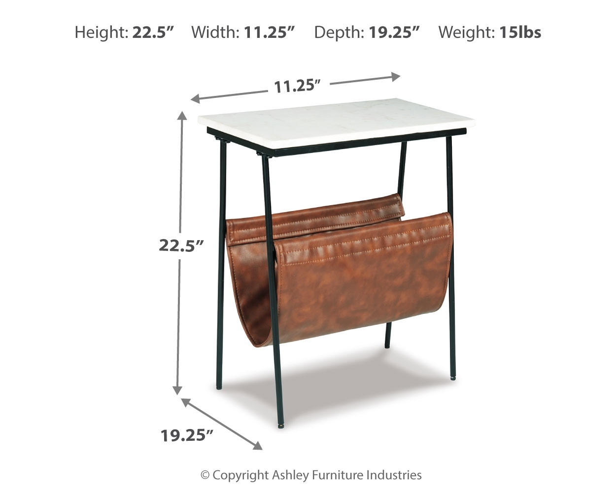 Etanbury - Accent Table - Brown / Black / White - Image 4