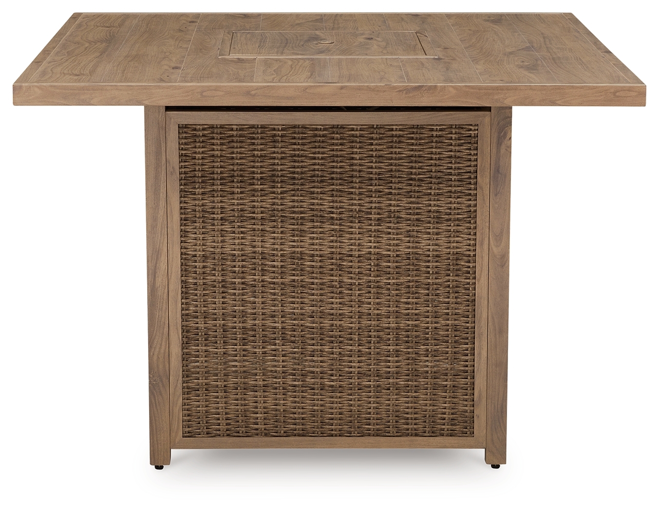 Walton Bridge - 5 Pc. - Square Bar Table W/Fire Pit, 4 Barstools - Driftwood - Image 5