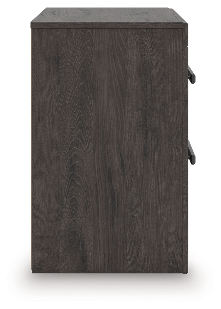 Prendonea - Two Drawer Night Stand - Charcoal - Image 6