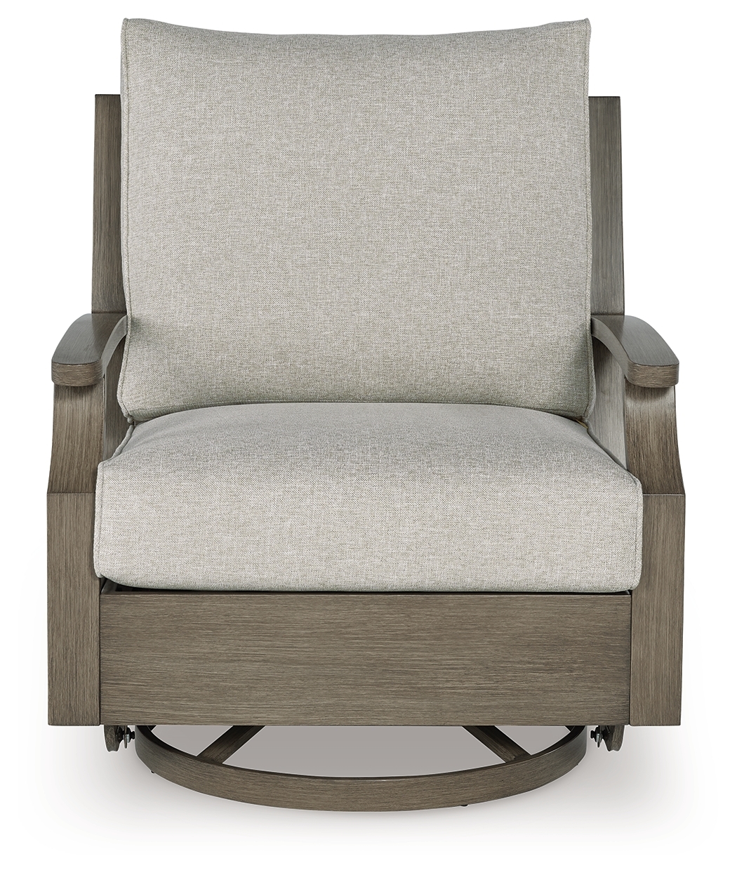 Rainier Ranch - Swivel Glider Chair With Cushion - Brown / Beige - Image 4