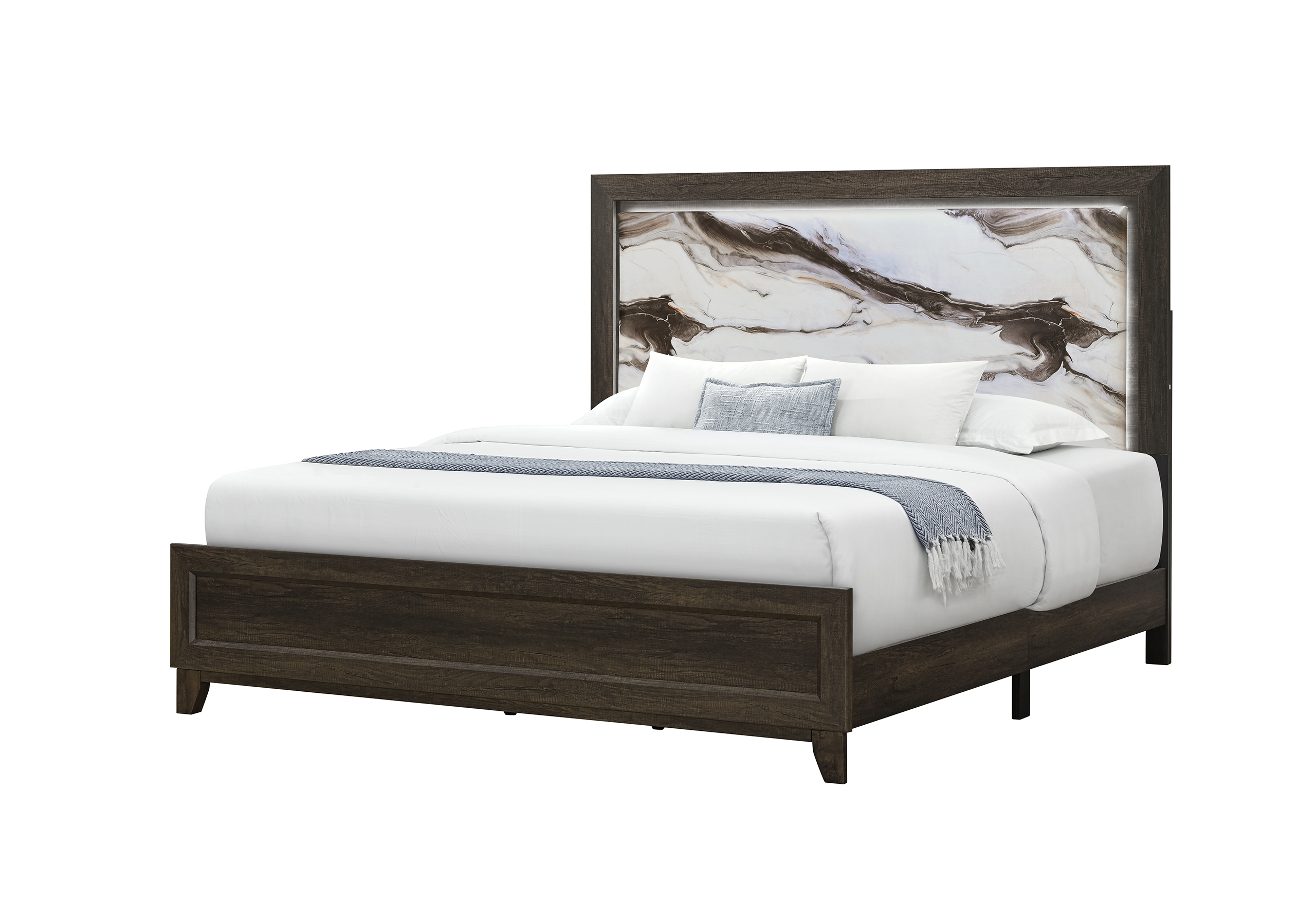 Harmony - Bed With LED - Dark Brown - Image 3