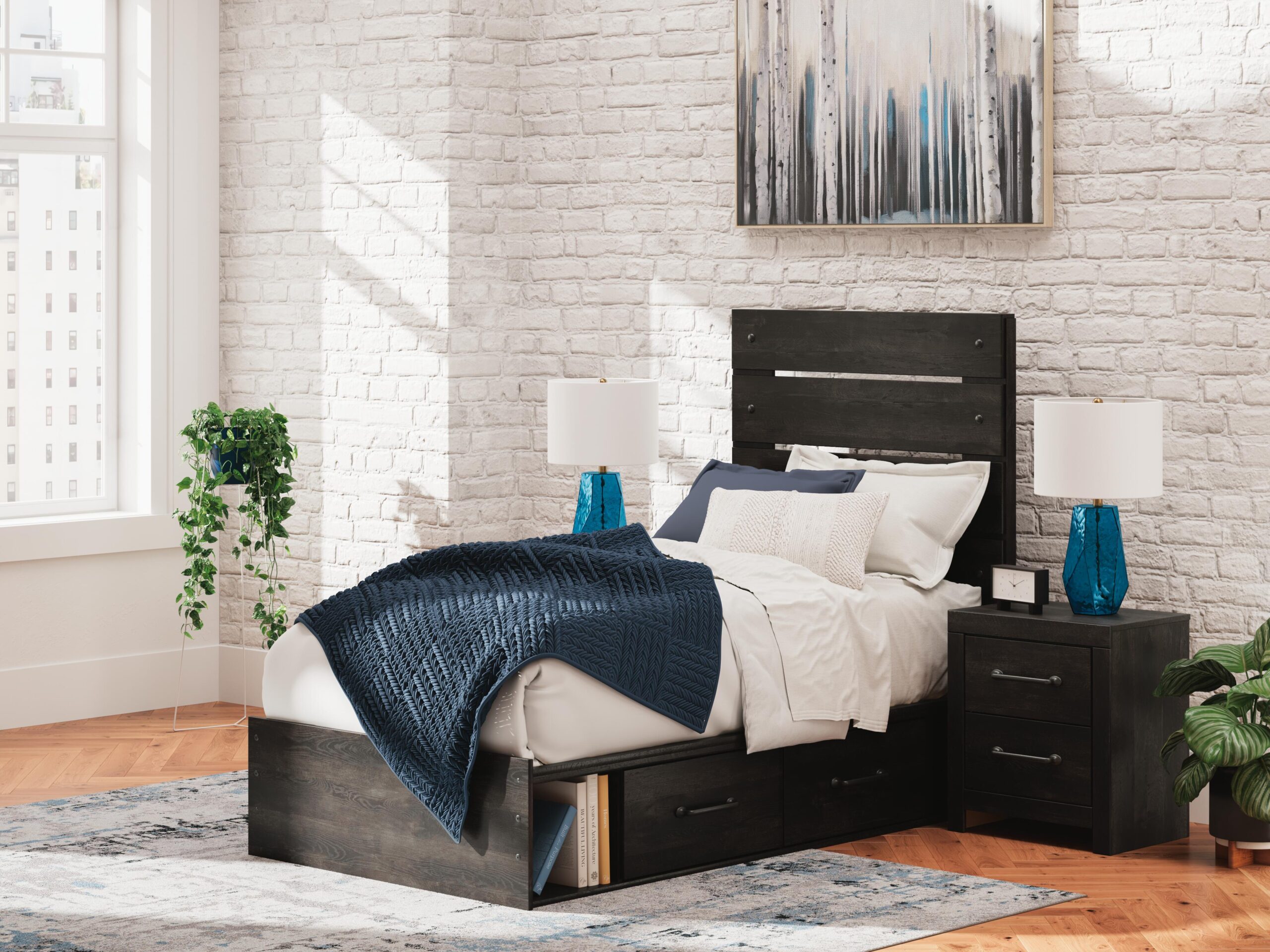 Hollivern - Panel Bed With Storage - Image 3