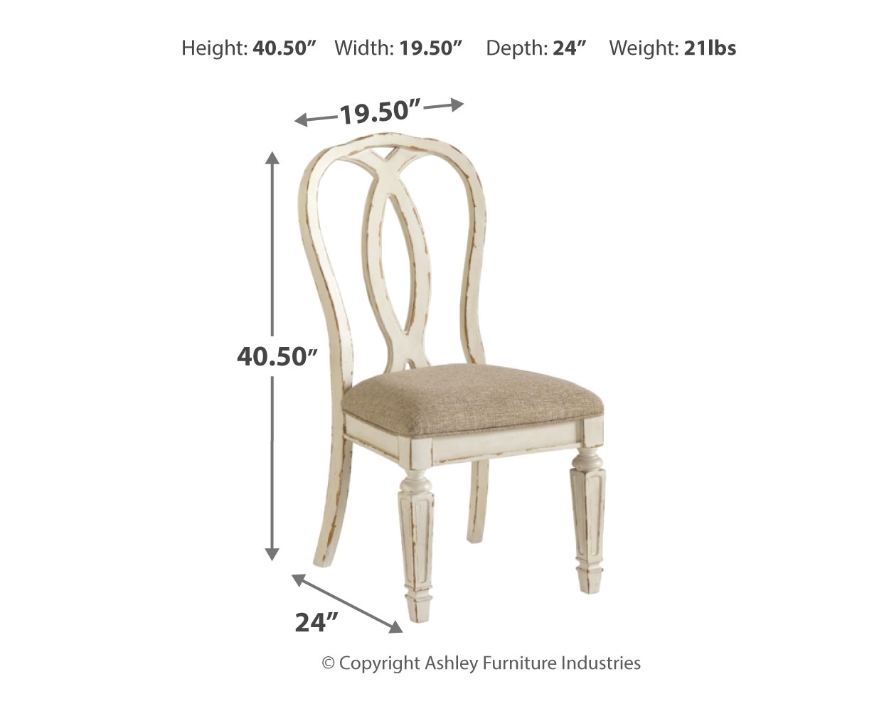 Realyn - Dining UPH Side Chair (Set of 2) - Ribbonback - Chipped White - Image 7