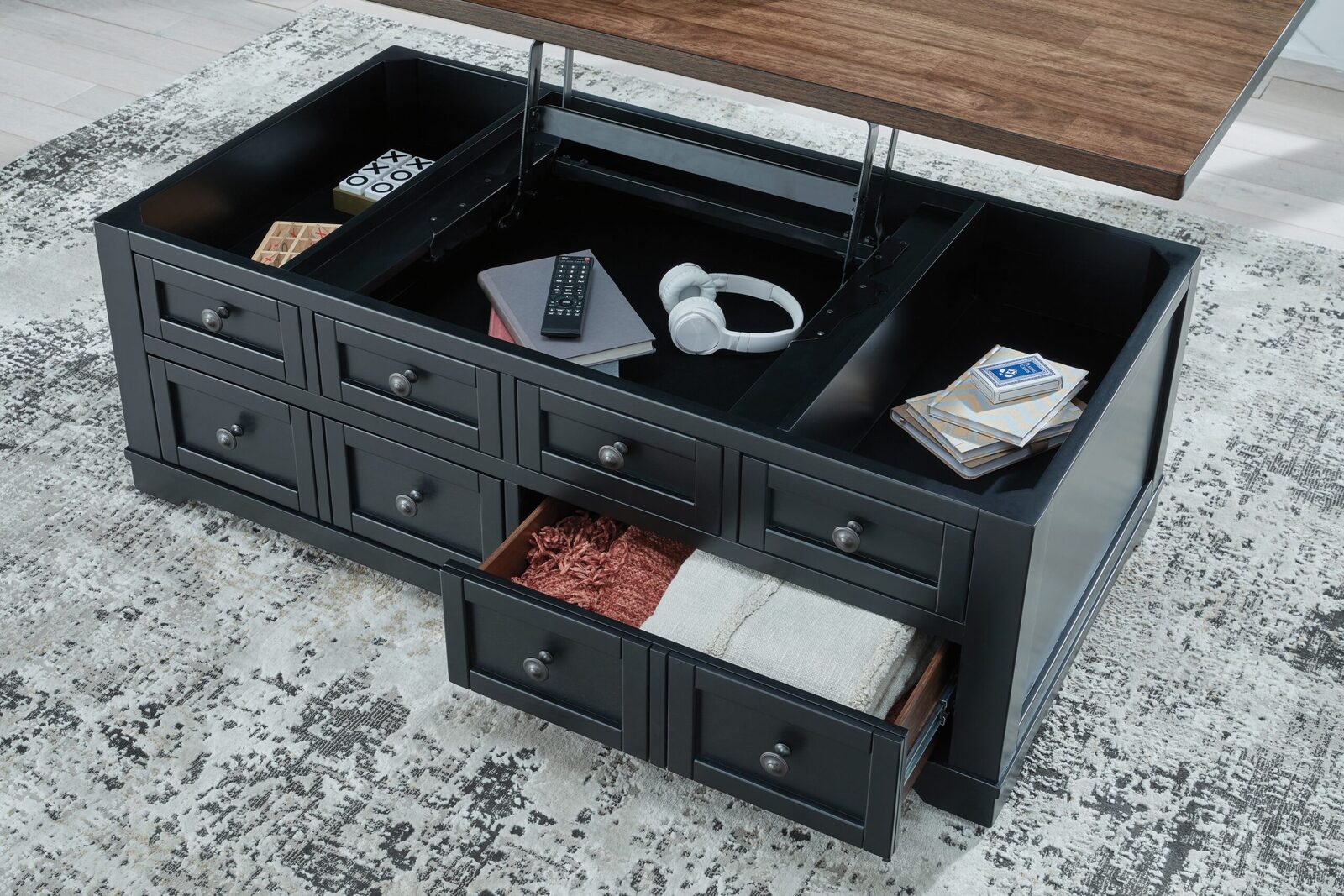 Wildenauer - Lift Top Cocktail Table - Brown / Black - Image 10