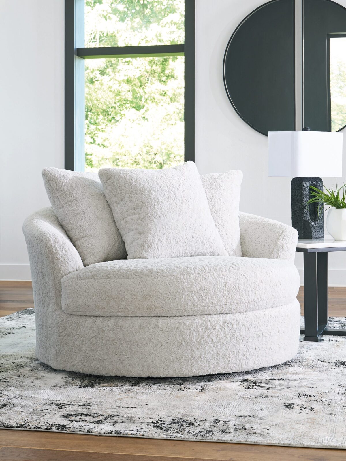 Cuddle Plush - Oversized Swivel Accent Chair - Arctic - Image 2