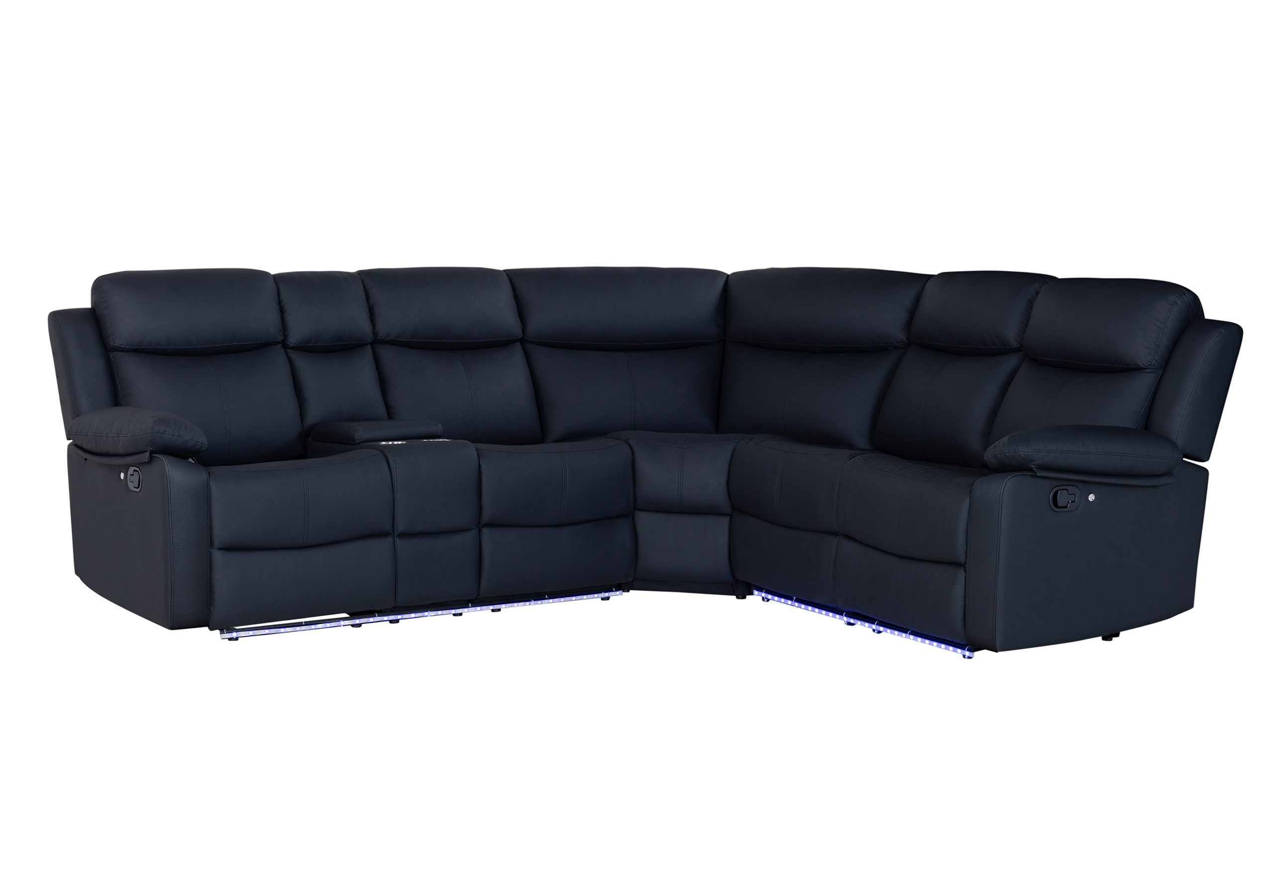 U6026 - Right Arm Facing Sectional With LED And Speaker - Black - Image 2