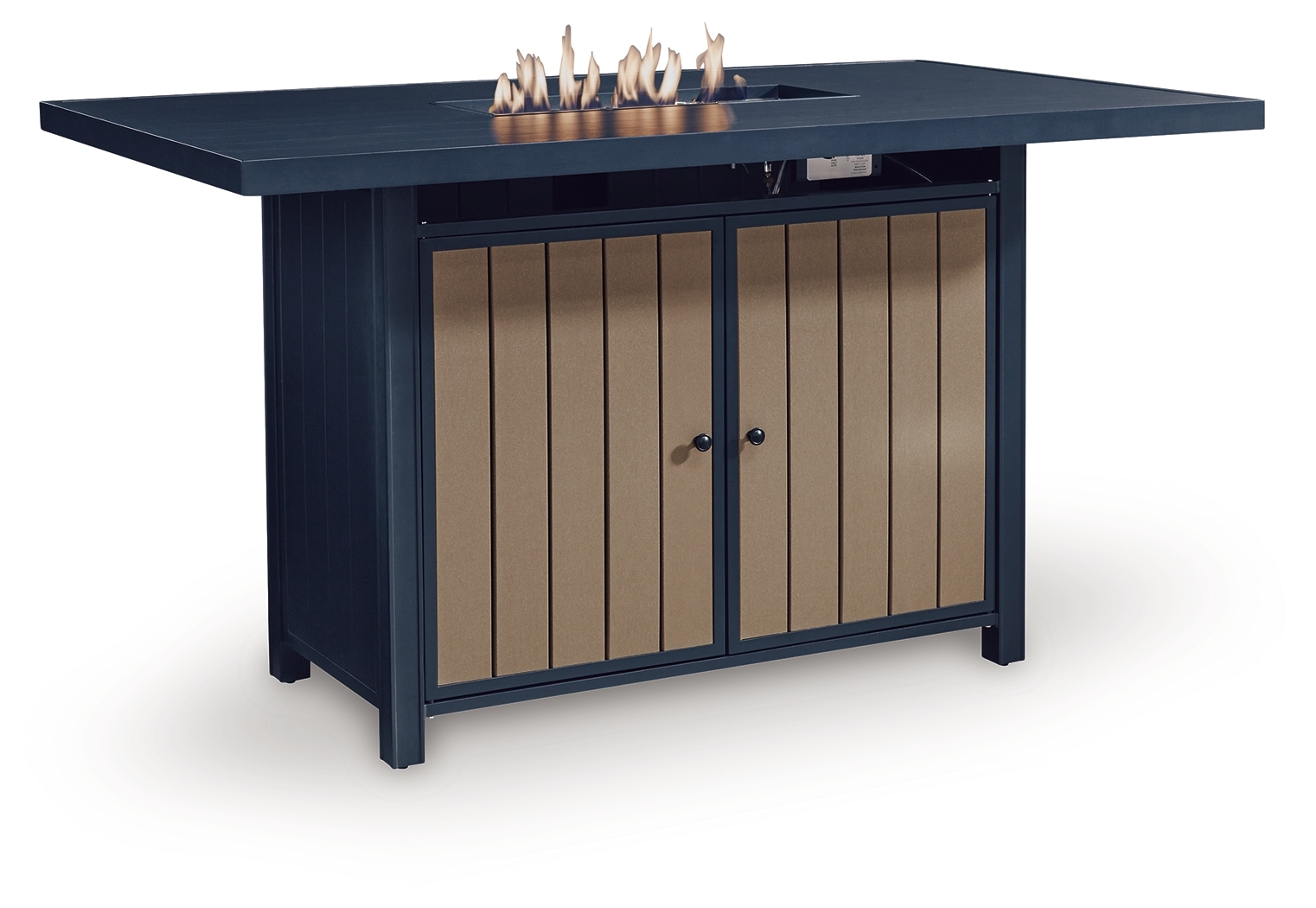 East Beach - Rectangular Bar Table With Fire Pit - Blue - Image 3