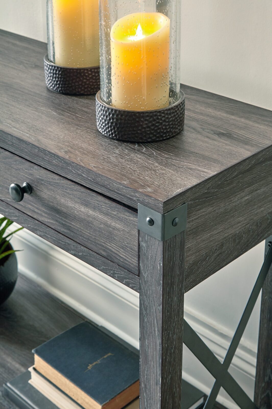 Freedan - Console Sofa Table - Grayish Brown - Image 7