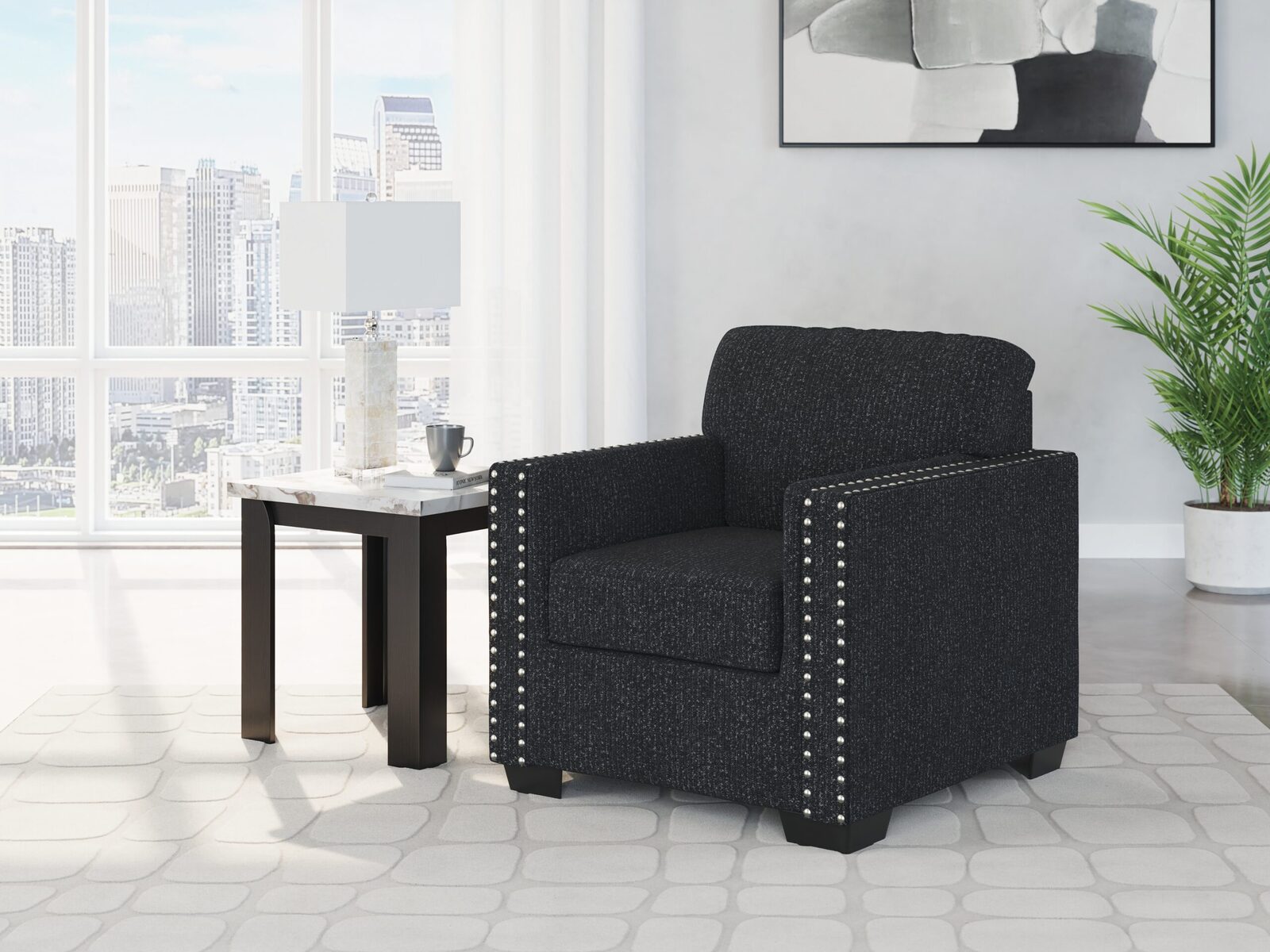 Jasmine Peaks - Chair - Coal - Image 2