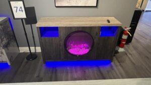 Alora - Marble 70" Entertainment Unit With Speakers And LED - Dark Gray / Light Gray