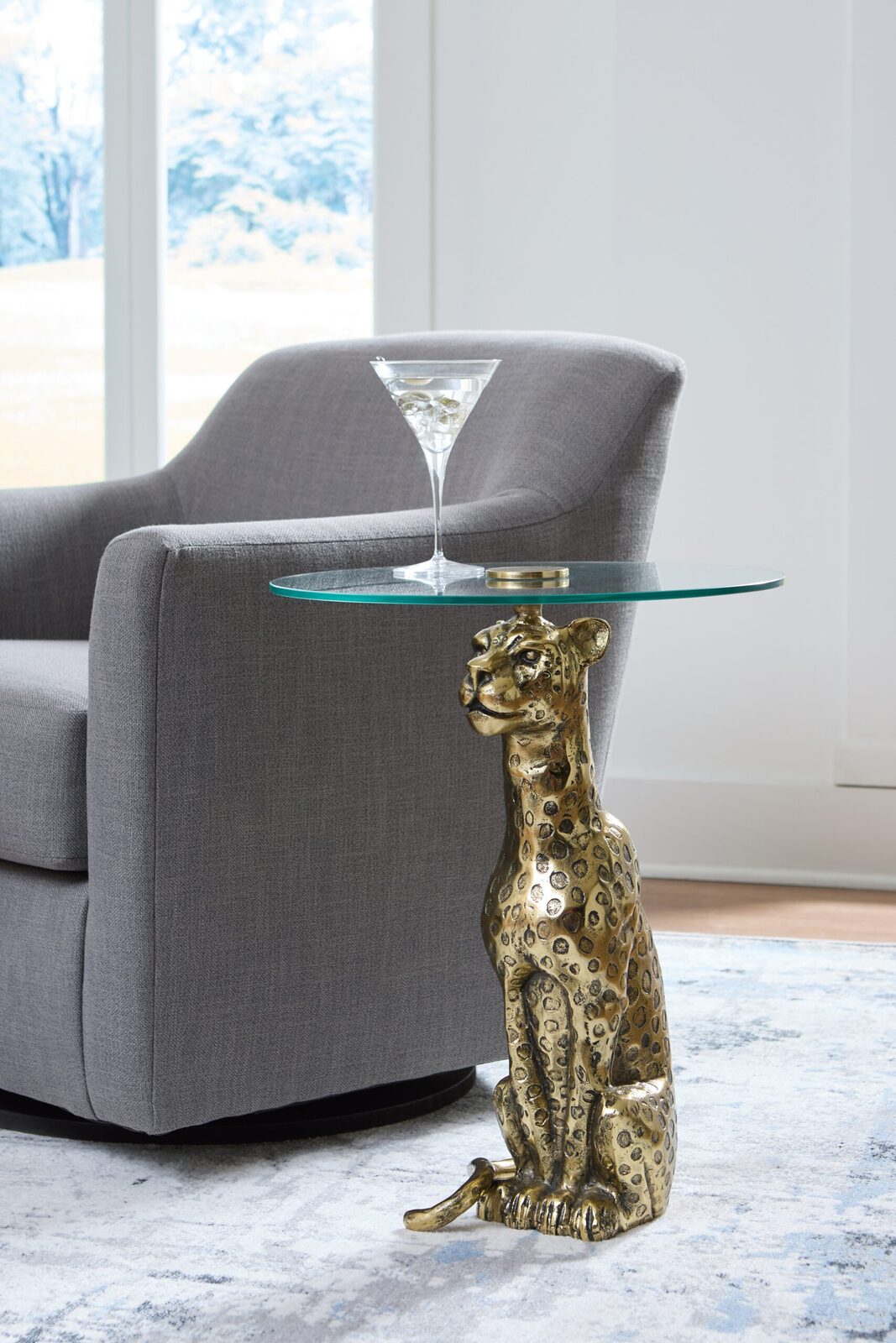Vallain - Accent Table - Antique Gold Finish - Image 2