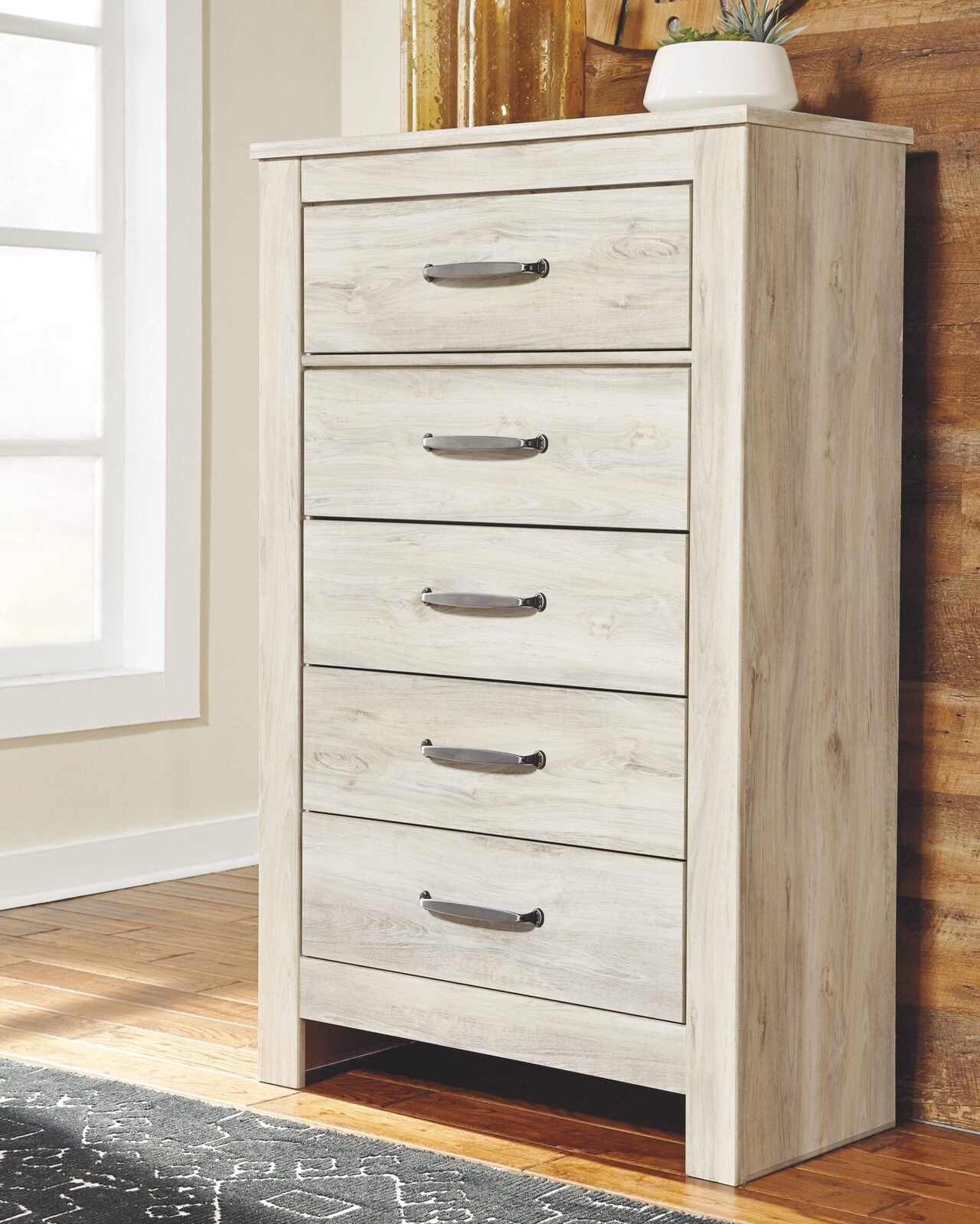 Bellaby - Five Drawer Chest - Whitewash - Image 2