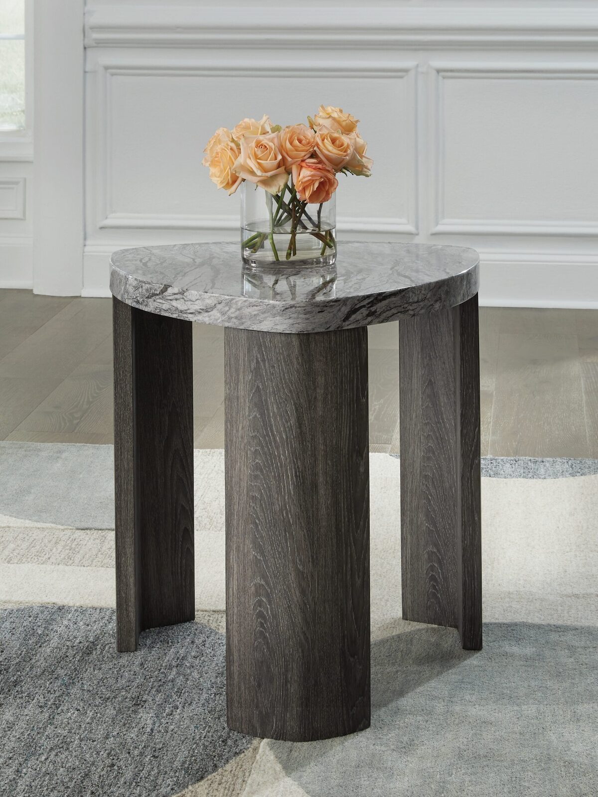 Surmour - Triangle End Table - Gray / Brown - Image 2