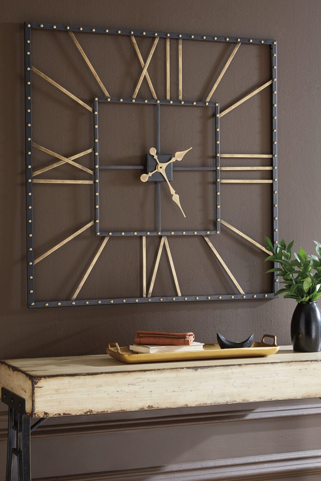 Thames - Wall Clock - Black / Gold Finish - Image 2