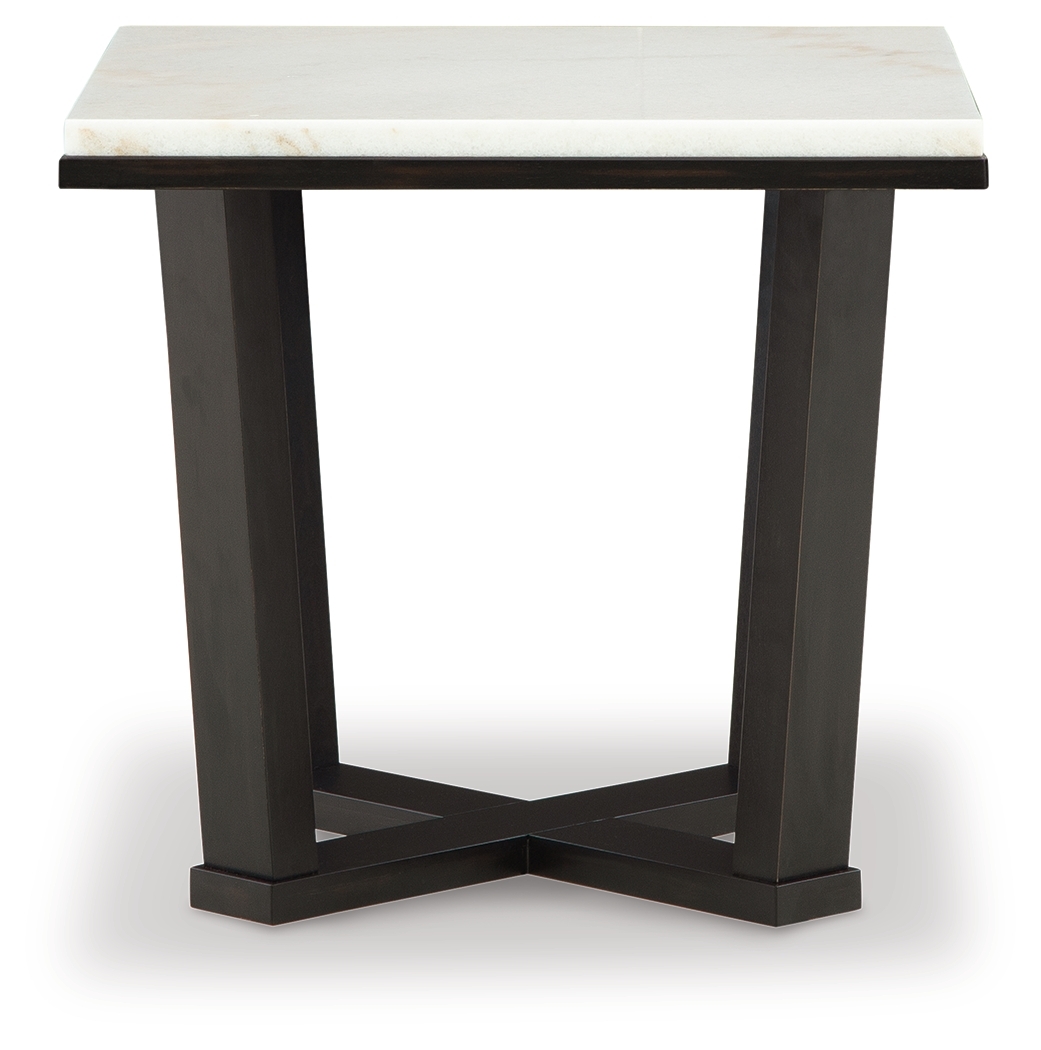 Fostead - Square End Table - White / Espresso - Image 3