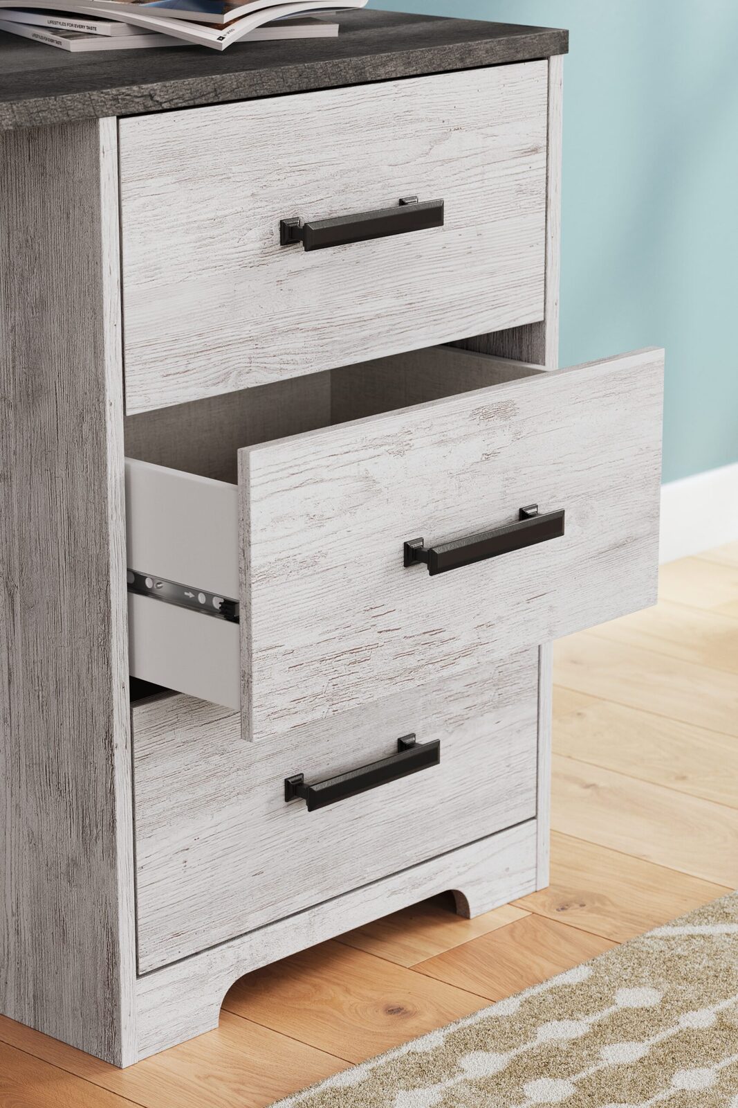 Shawburn - Home Office Desk - White / Dark Charcoal Gray - Image 9