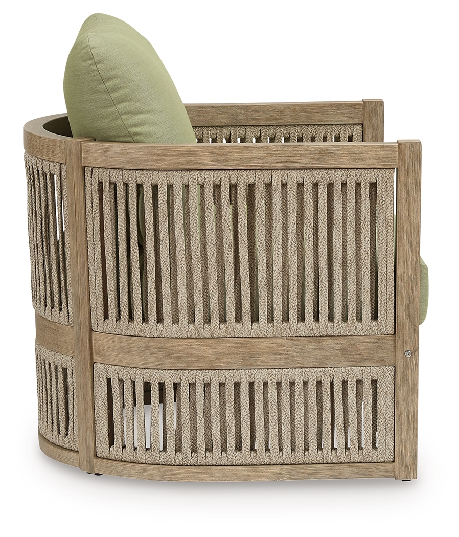 Serena Shores - Lounge Chair With Cushion (Set of 2) - Beige / Green - Image 4