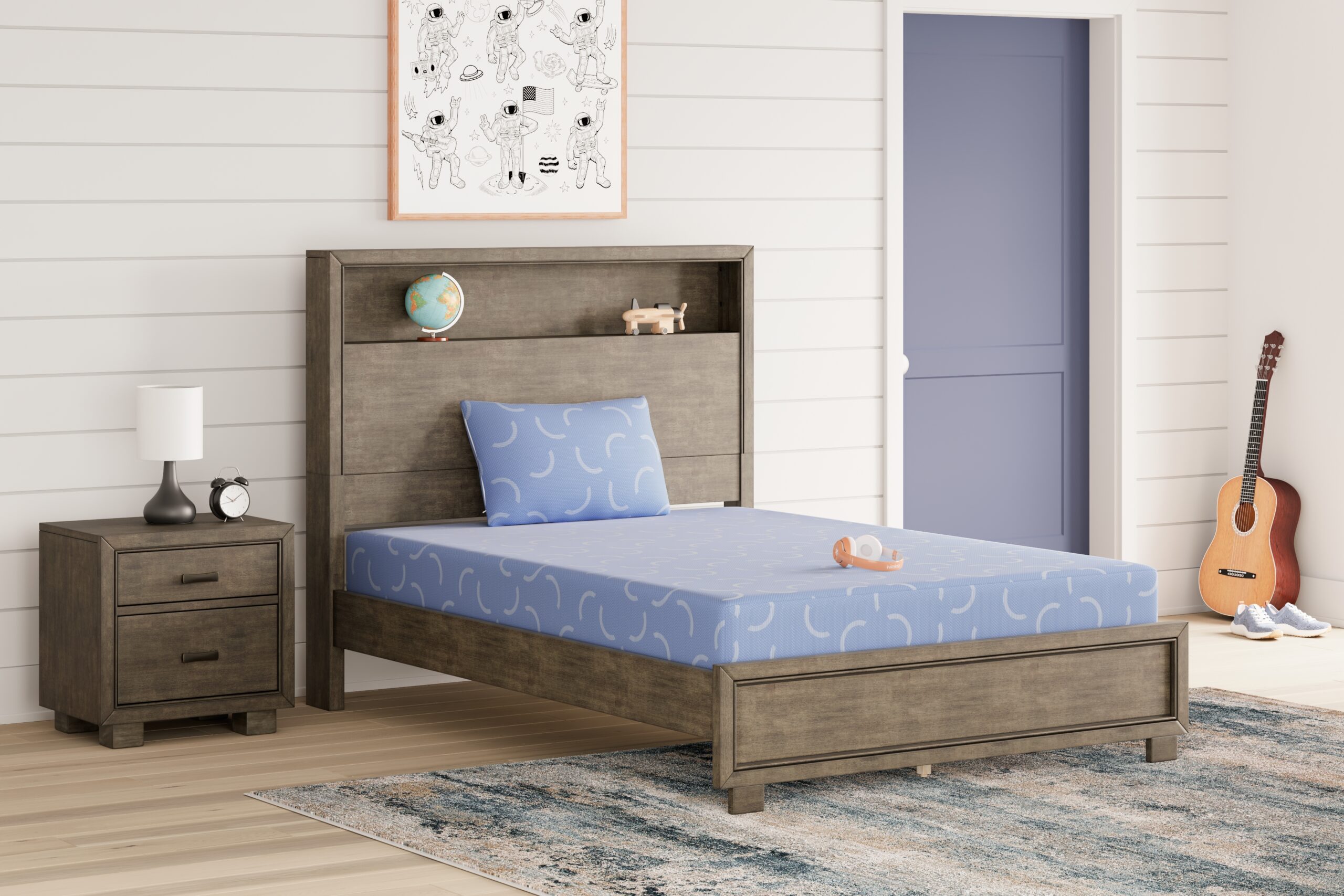 Ikidz Ocean - Mattress Twin size And Pillow Set of 2 - Blue - Image 3