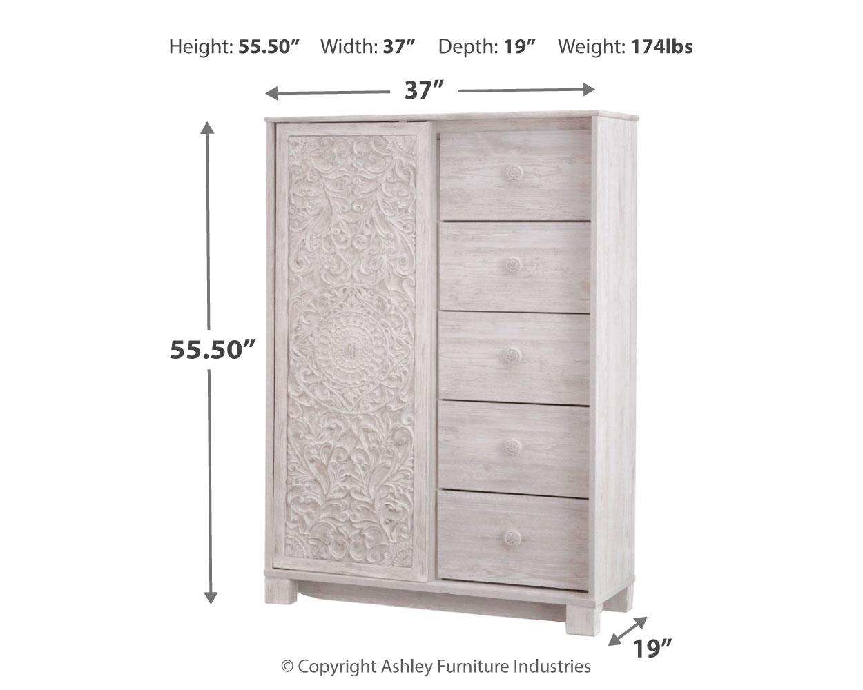 Paxberry - Dressing Chest - Whitewash - Image 4