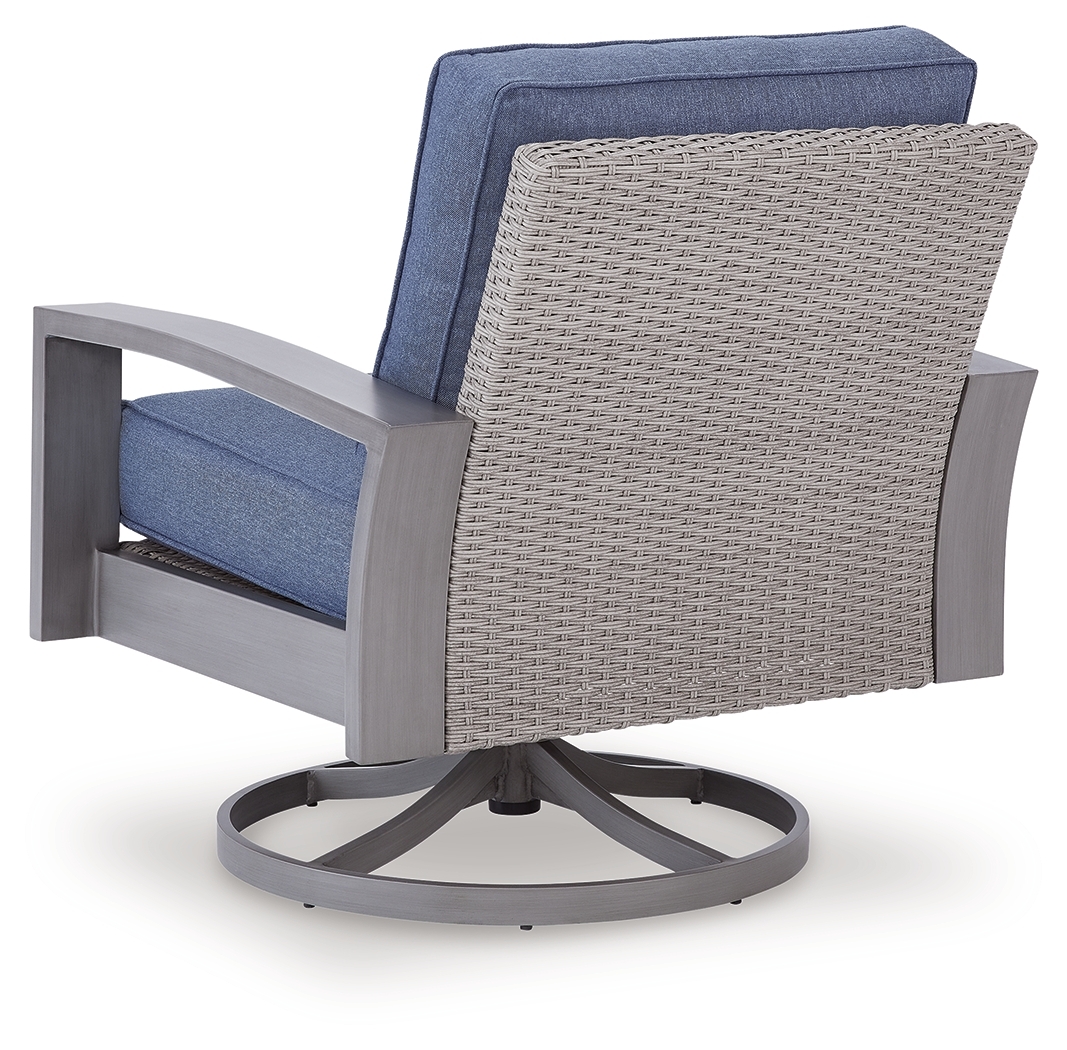 Half Moon Beach - Swivel Lounge With Cushion - Blue / Gray - Image 4