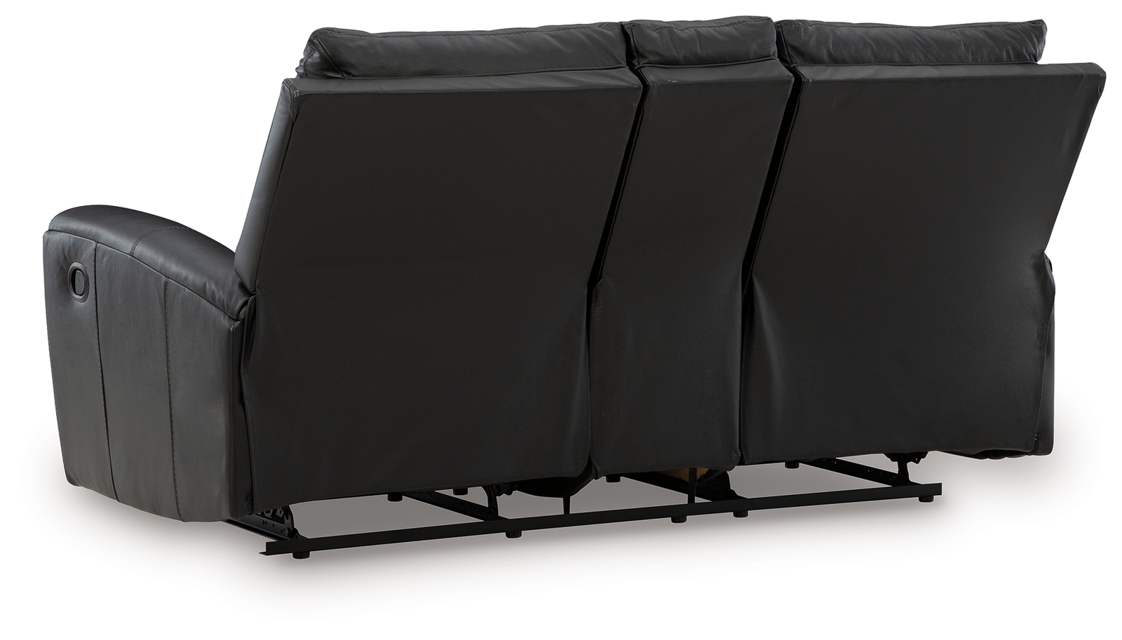 Glossmore - Reclining Loveseat With Console - Black - Image 5