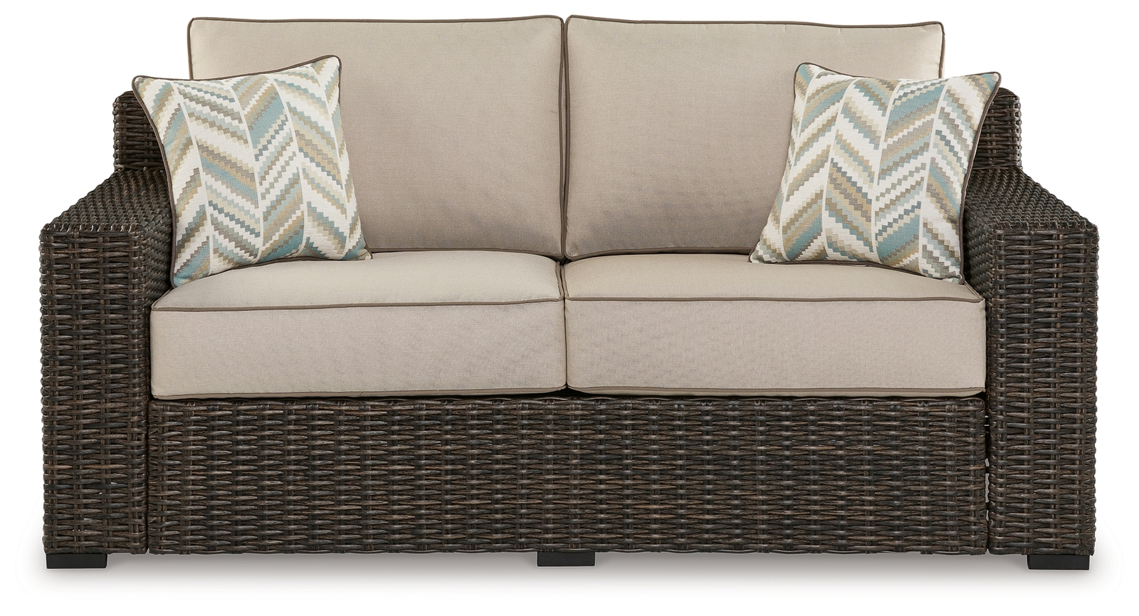Coastline Bay - Loveseat W/Cushion - Brown - Image 3