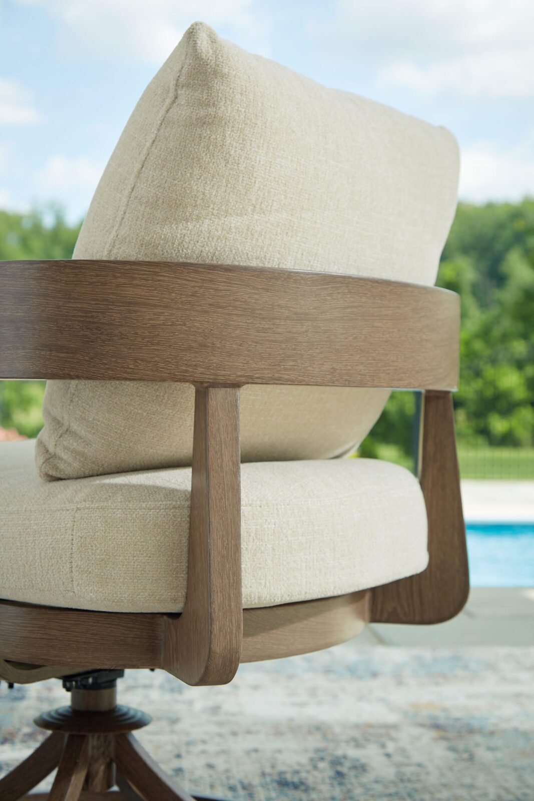Serene Bay - Swivel Chair With Cushion (Set of 2) - Dark Brown / White - Image 8