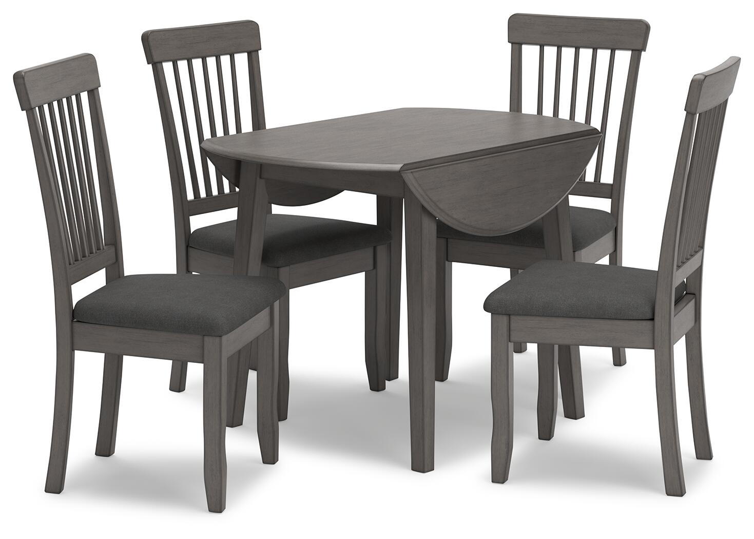 Shullden - Round Drm Drop Leaf Table - Gray - Image 7