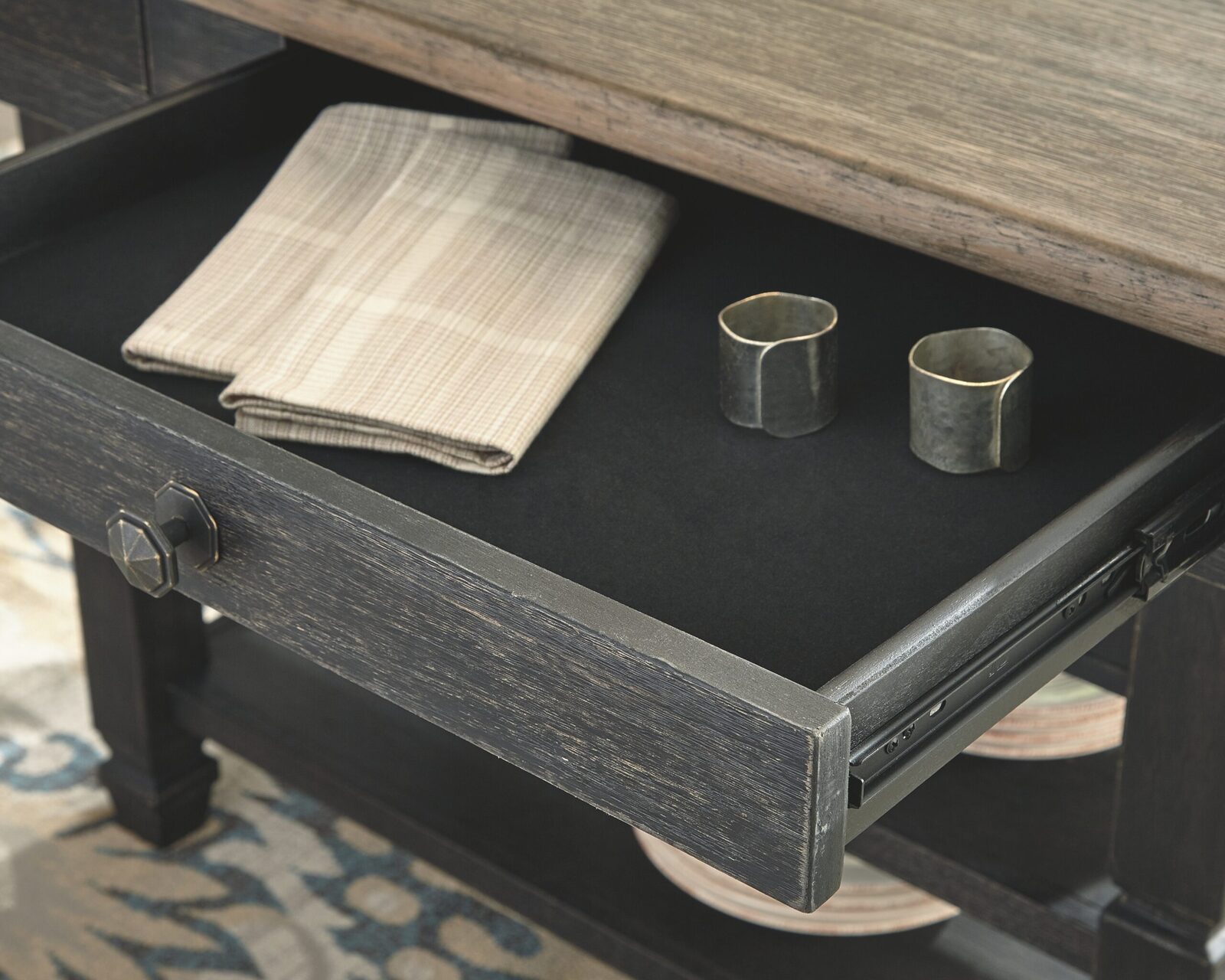 Tyler Creek - Rectangular Dining Room Counter Table - Black / Gray - Image 2