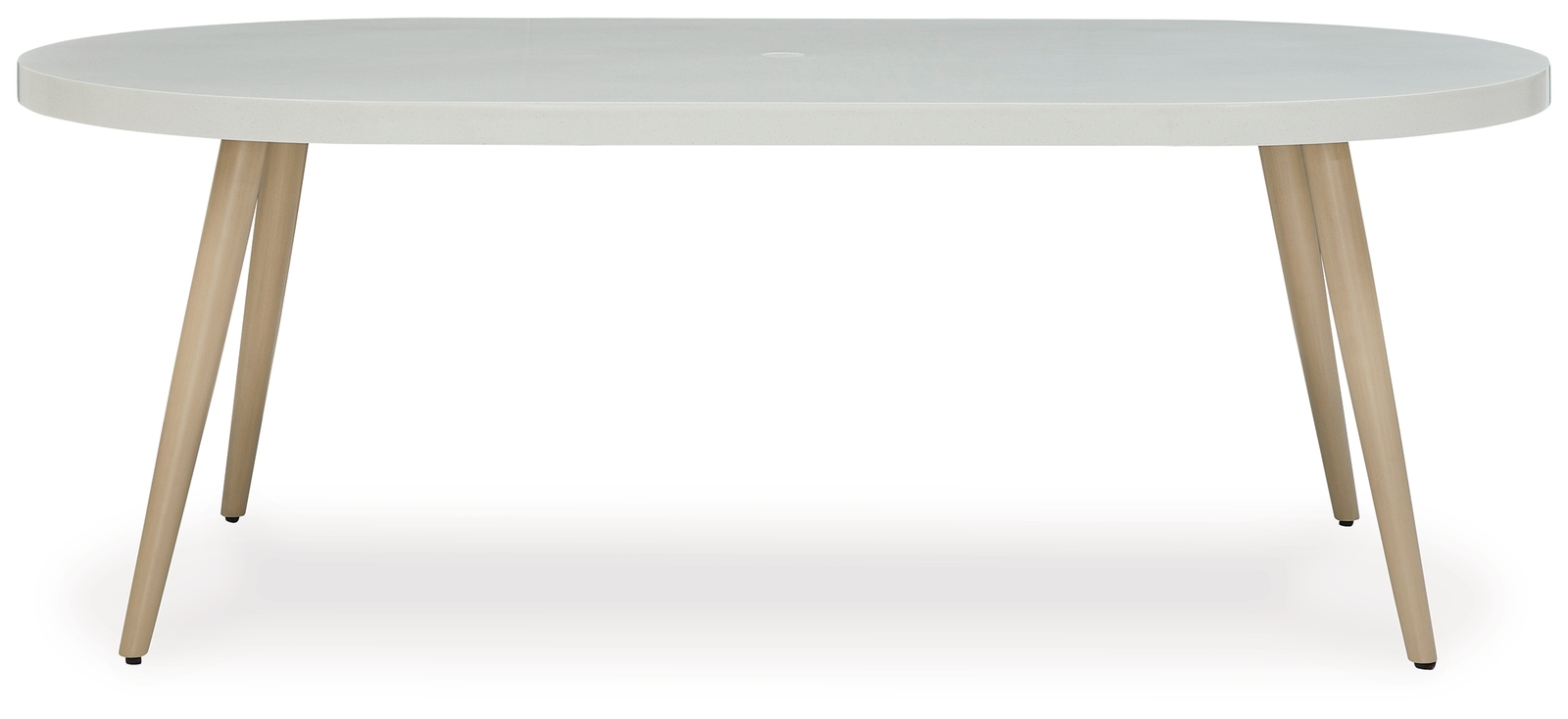 Seton Creek - Oval Dining Table With Umb Opt - White - Image 3