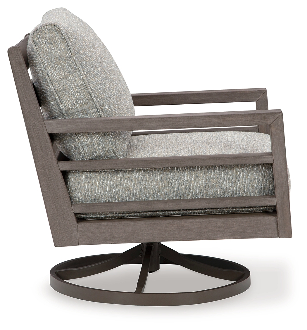 Hillside Barn - Swivel Lounge W/ Cushion - Gray / Brown - Image 4