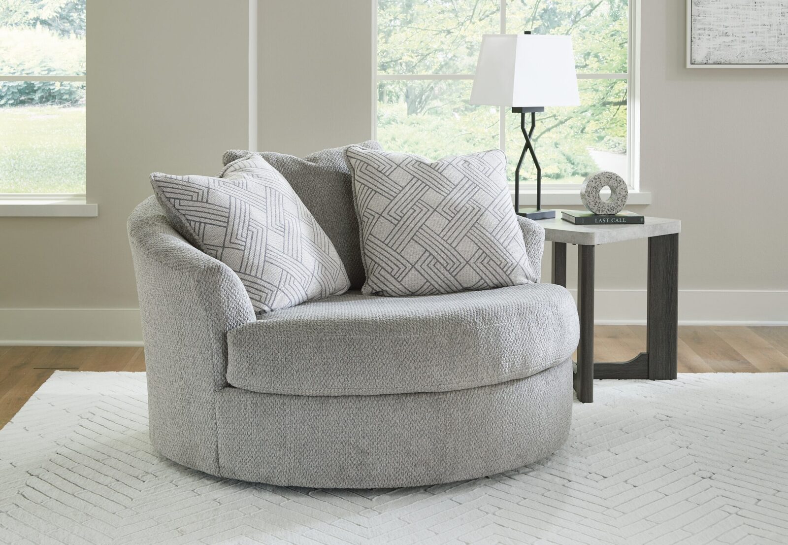 Casselbury - Oversized Swivel Accent Chair - Cement - Image 2