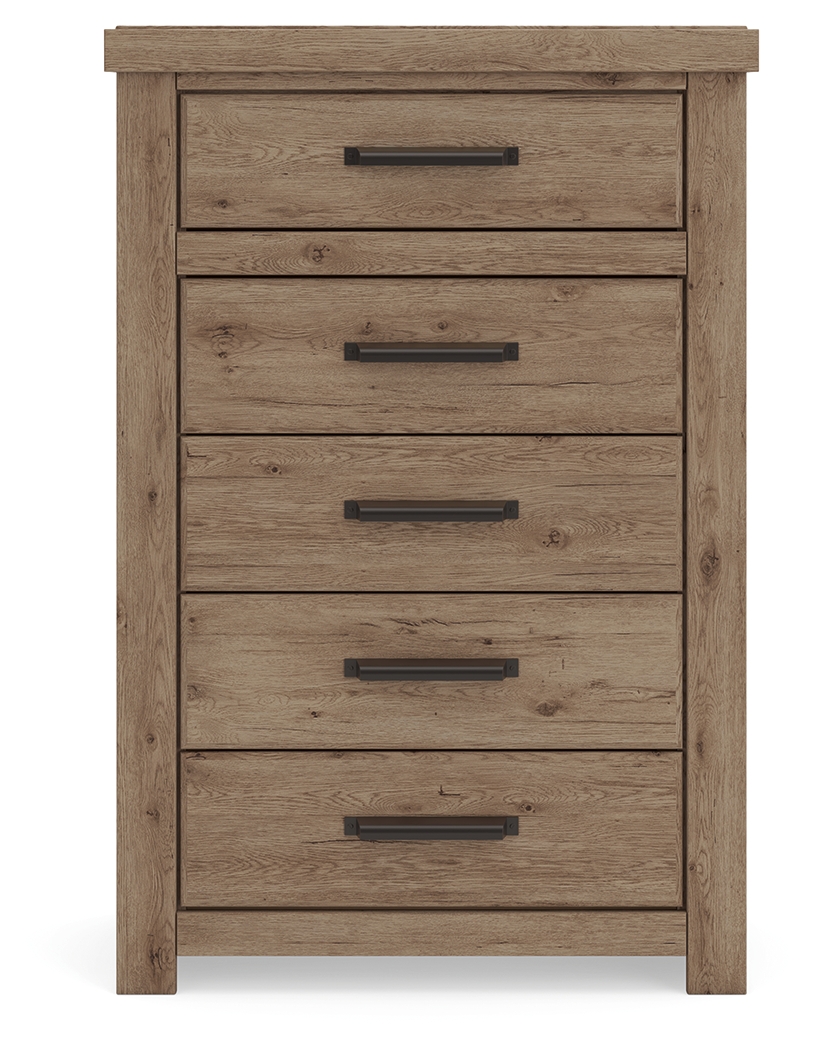 Oliandon - Five Drawer Chest - Light Brown - Image 3