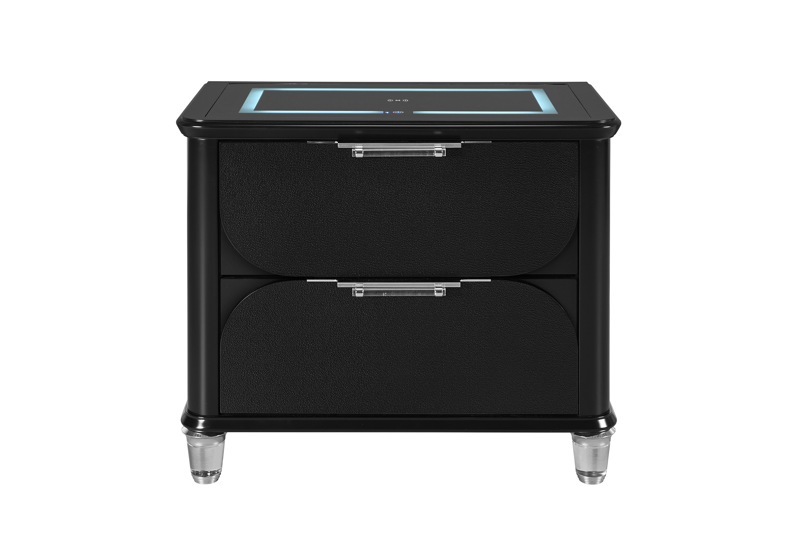 Lando - Nightstand With Speaker And Wireless Charging Platform - Black