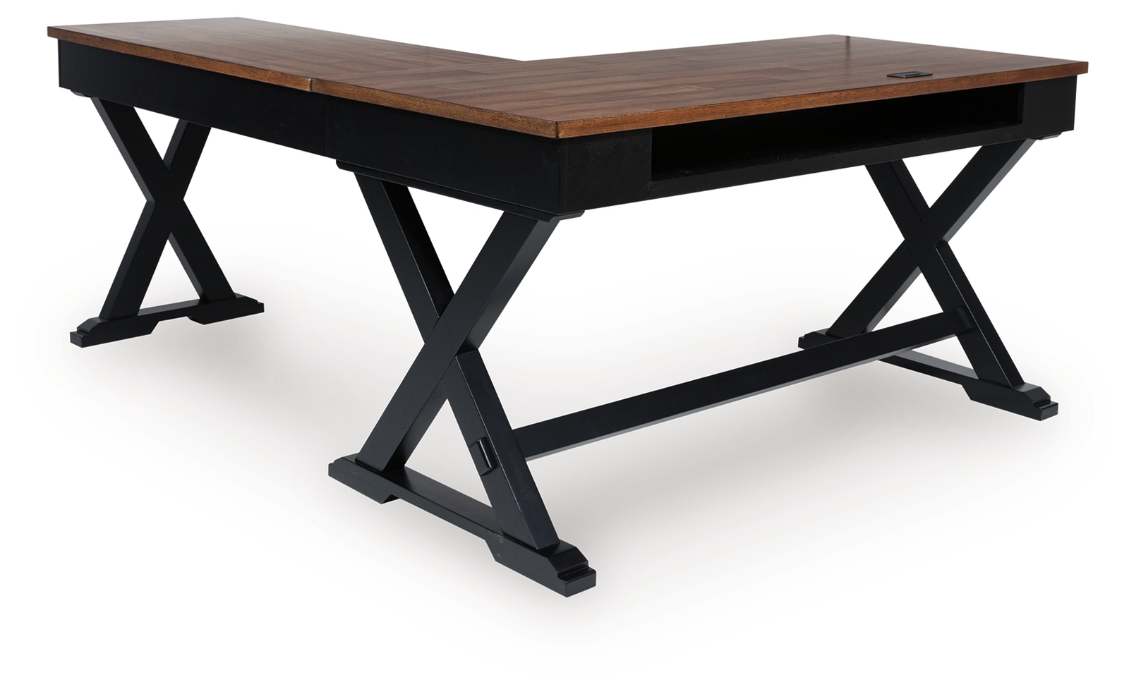 Wildenauer - Home Office Desk And Return - Brown / Black - Image 5
