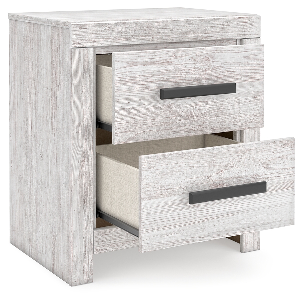 Cayboni - Two Drawer Night Stand - Whitewash - Image 4