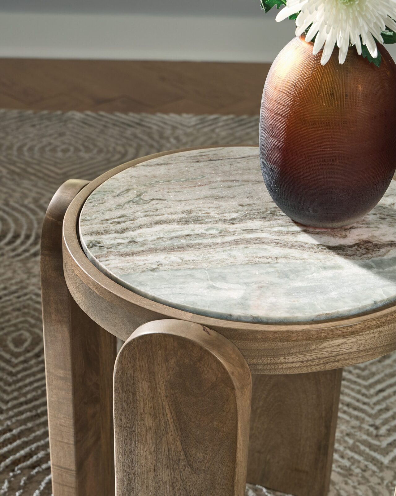 Gavrilley - Accent Table - Gray / White / Brown - Image 4
