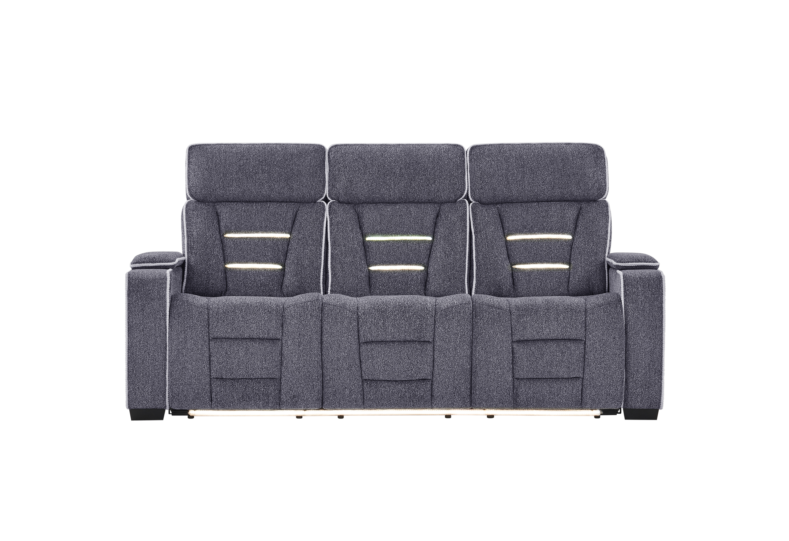 U1895 - P2 Reclining Sofa With IS And LED - Dark Gray