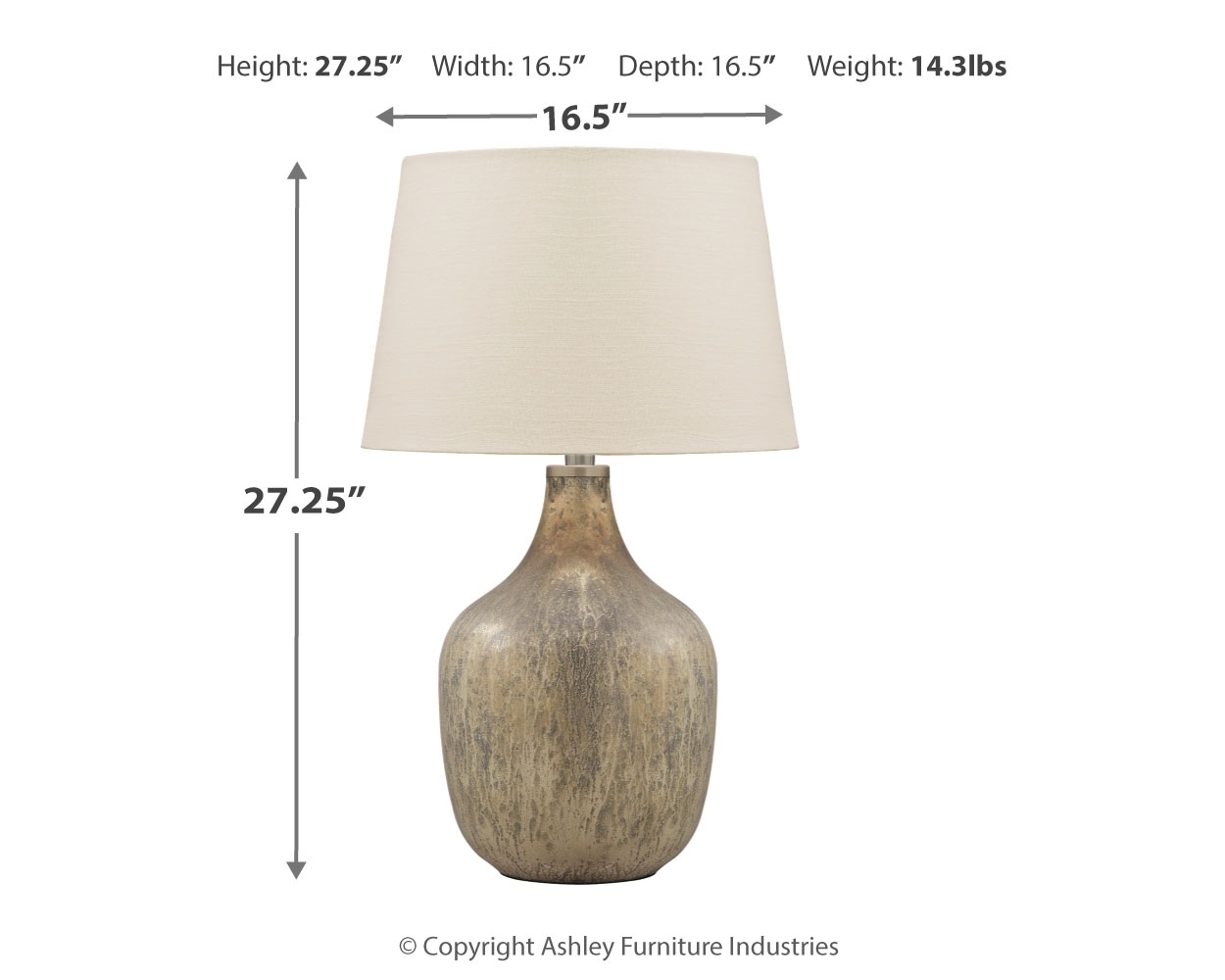 Mari - Glass Table Lamp - Gray / Gold Finish - Image 3