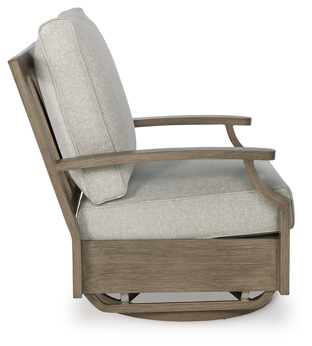 Rainier Ranch - Swivel Glider Chair With Cushion - Brown / Beige - Image 5