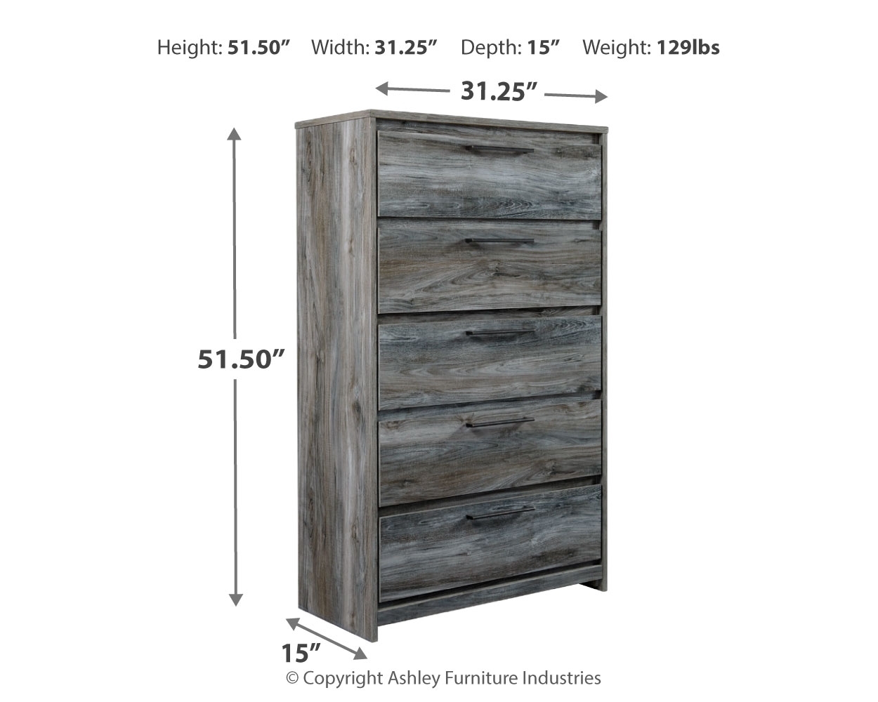 Baystorm - Five Drawer Chest - Image 6