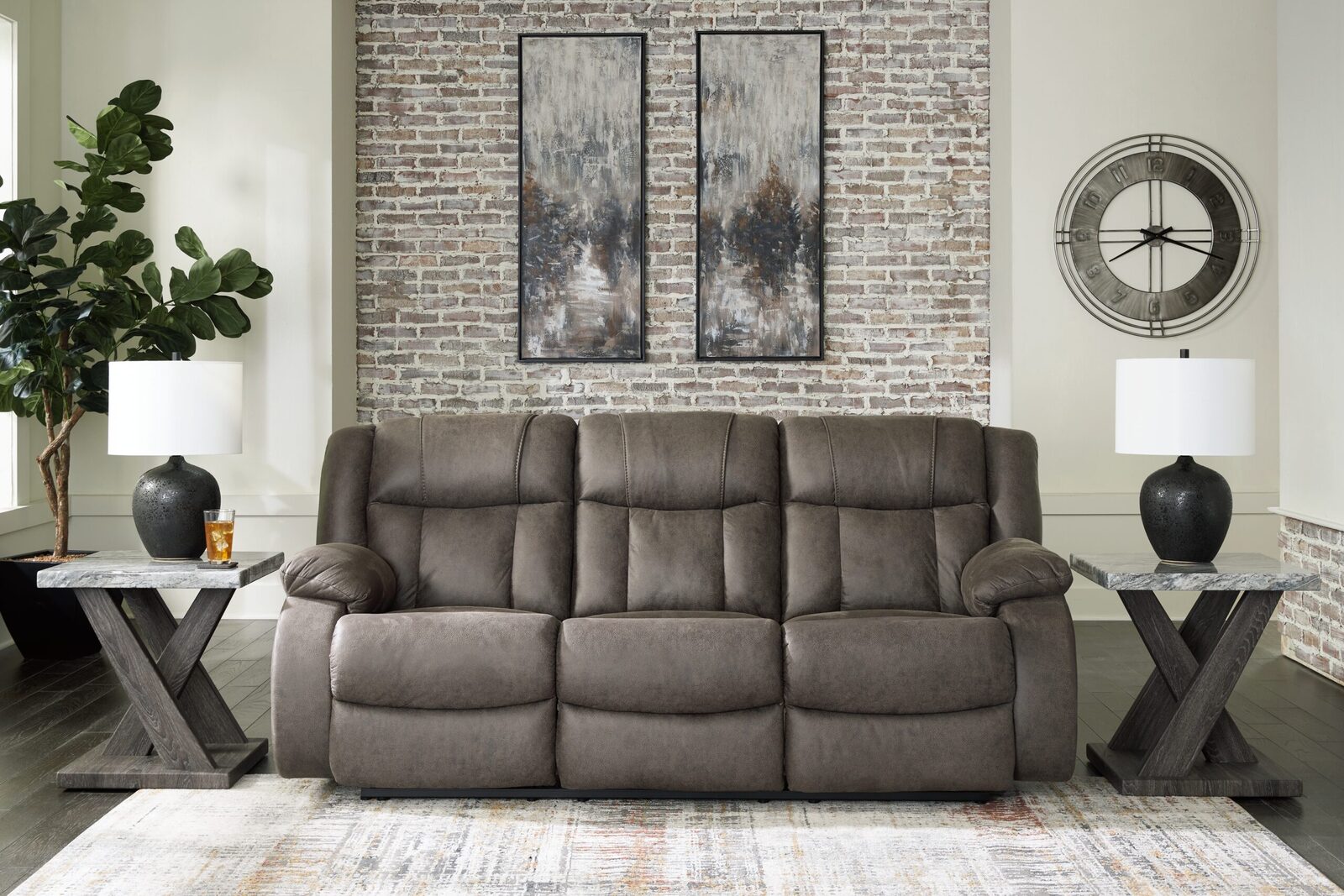 First Base - Reclining Sofa - Gunmetal - Image 2