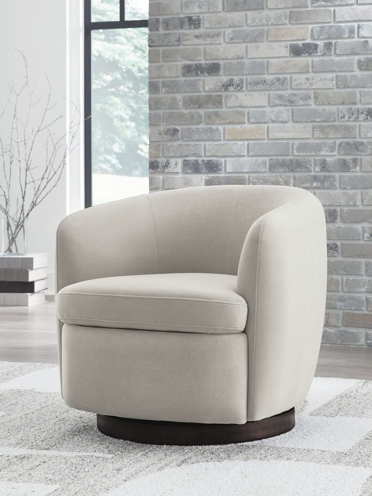 Annbury - Swivel Accent Chair - Light Beige - Image 6