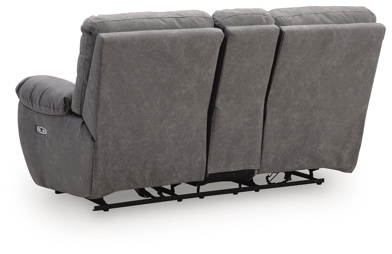 Bakerstein - Power Reclining Loveseat/Console/Adjustable Headrest - Galaxy - Image 6