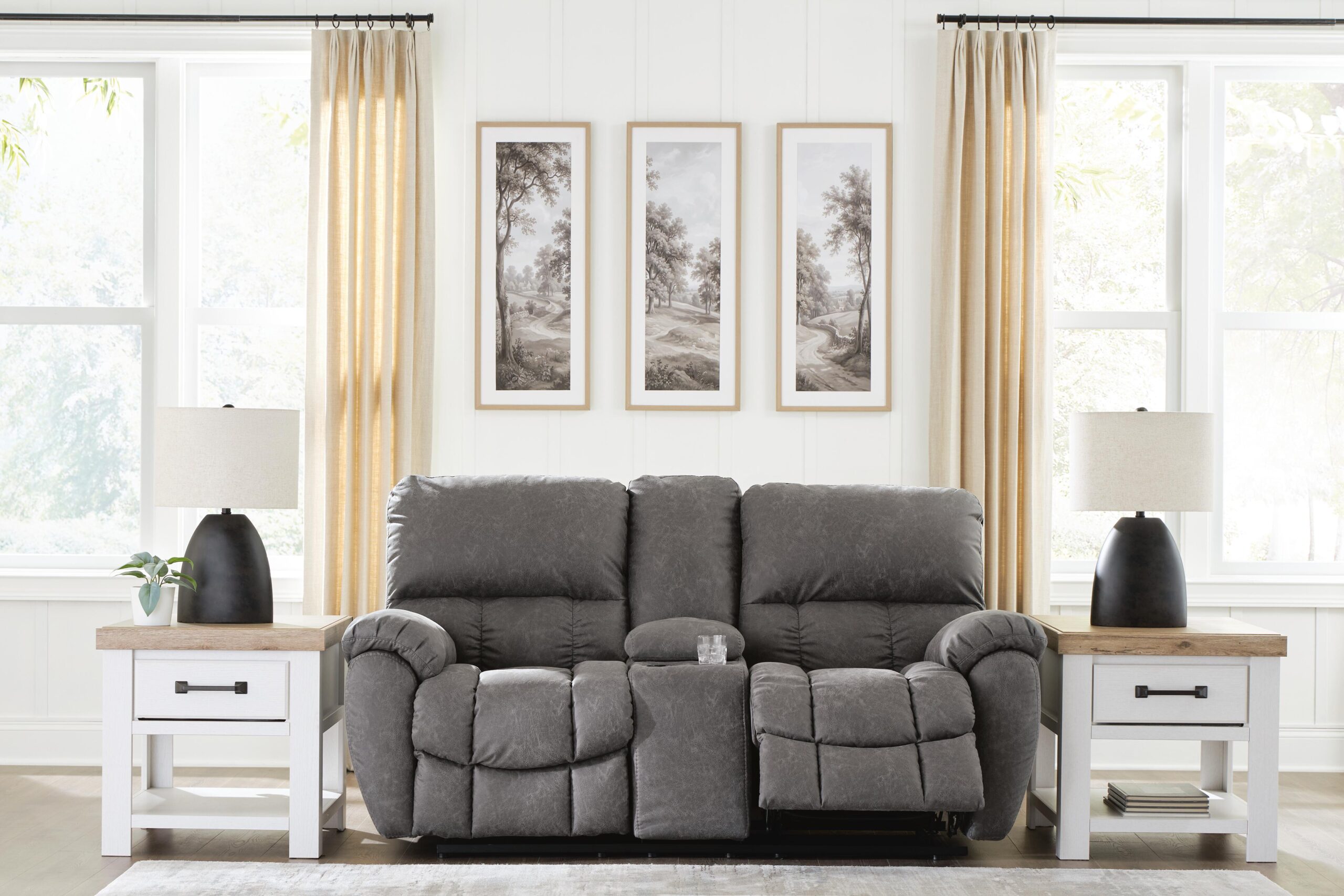 Bakerstein - Power Reclining Loveseat/Console/Adjustable Headrest - Galaxy - Image 7