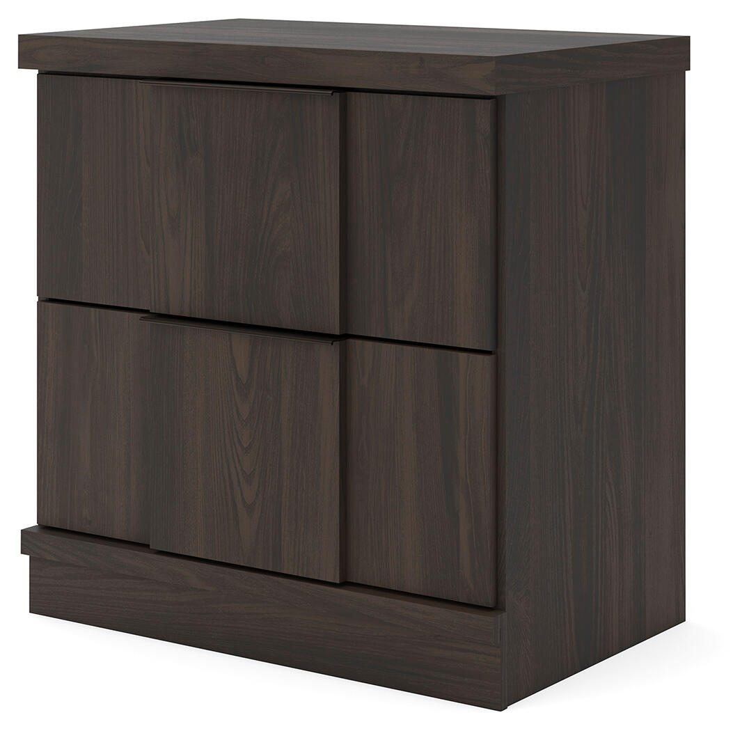 Shaehartin - Two Drawer Night Stand - Dark Brown - Image 3