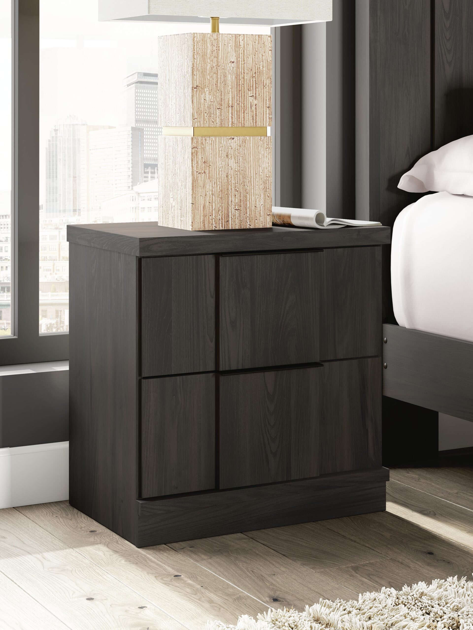 Shaehartin - Two Drawer Night Stand - Dark Brown - Image 2