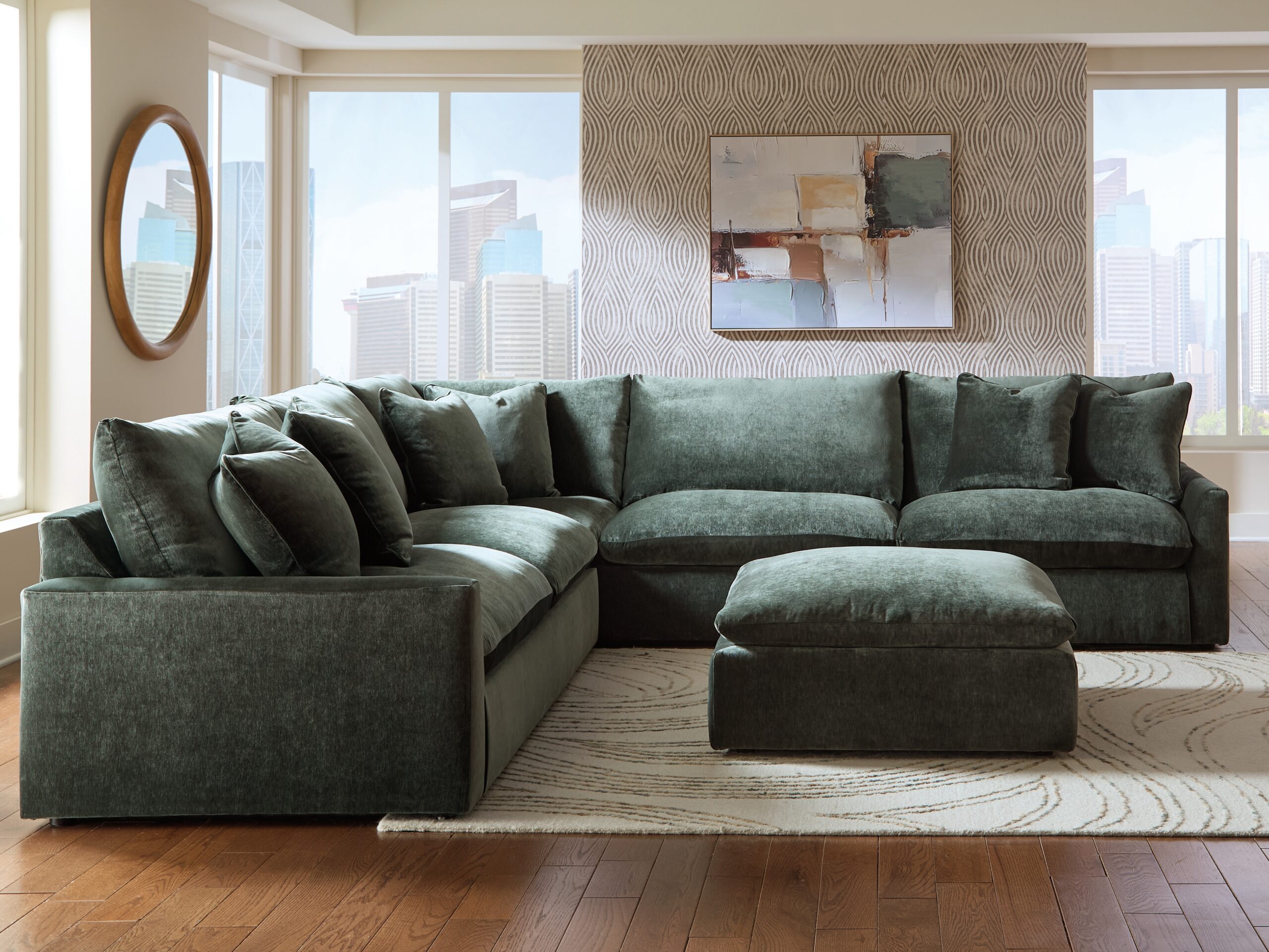 Carriage View - 3-Piece Sectional - Jade - Image 3
