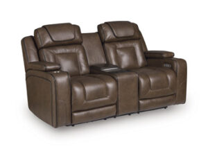 Mestrino - Power Recline Loveseat/Fridge Cooler - Hickory