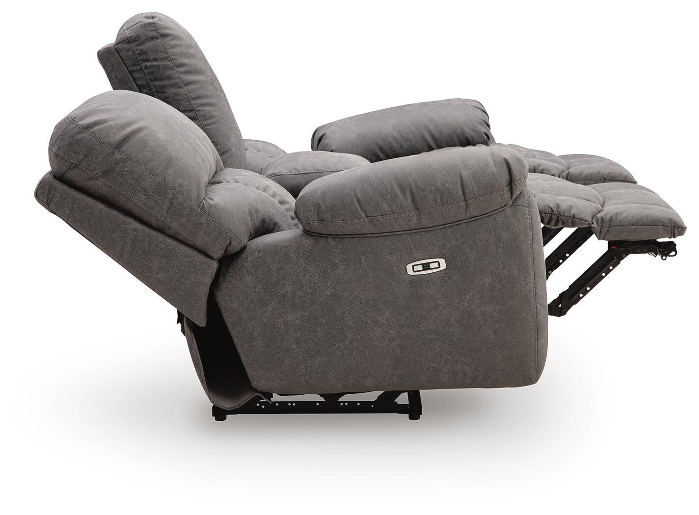 Bakerstein - Power Reclining Loveseat/Console/Adjustable Headrest - Galaxy - Image 5